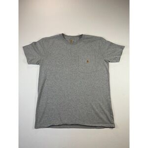 Carhartt Men's Pocket T-Shirt Heather Gray Size M Workwear Tee Cotton‎ Blend